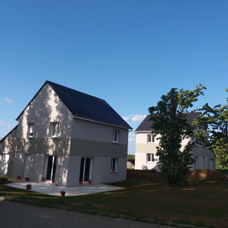 Chantier de construction d'une maison individuelle à Evrecy